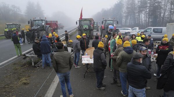 Фермеры блокируют шоссе недалеко от Ажена на юго-западе Франции. Архивное фото