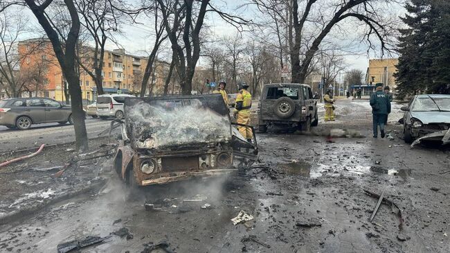 Последствия обстрела Донецка