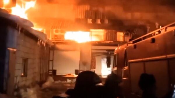 Пожар в административном здании в подмосковном Пушкино