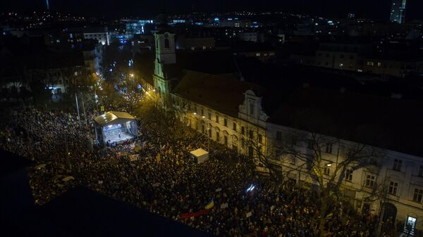 Акция протеста против планов правительства Роберта Фицо провести масштабную реформу уголовного законодательства в Братиславе. 1 февраля 2024