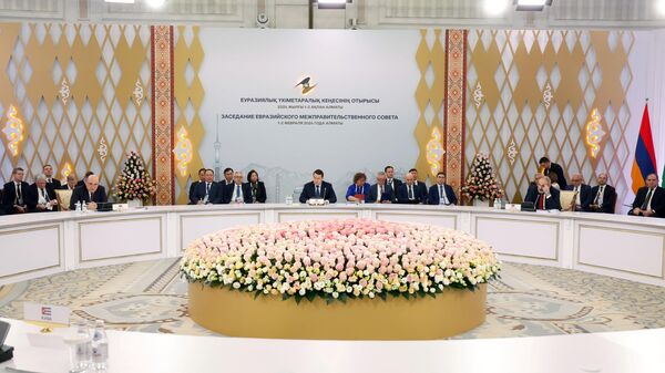 Председатель правительства РФ Михаил Мишустин участвует в заседании Евразийского межправительственного совета в широком составе в Алма-Ате
