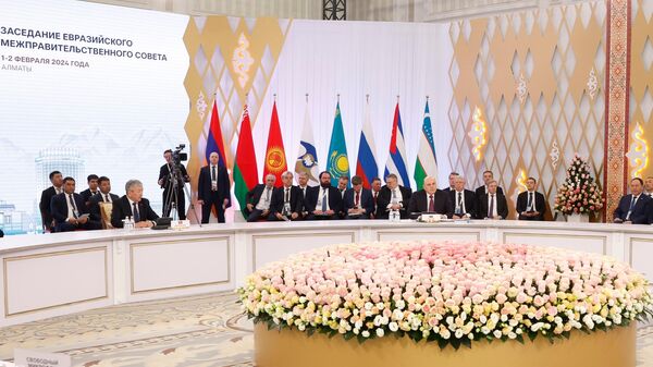Председатель правительства РФ Михаил Мишустин участвует в заседании Евразийского межправительственного совета в широком составе в Алма-Ате