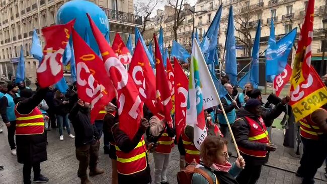 Акция протеста полицейских в Париже