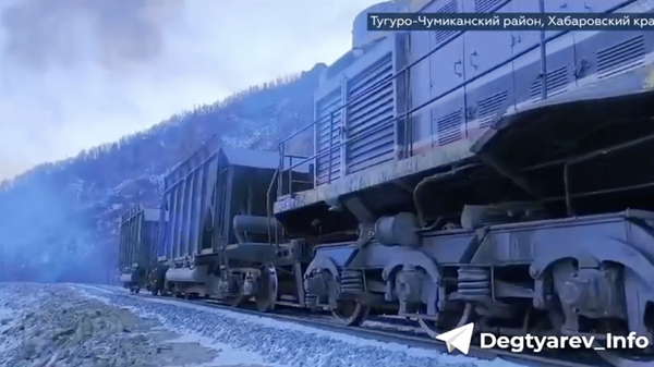 Тестовый проезд тепловоза на первой частной в России Тихоокеанской железной дороге