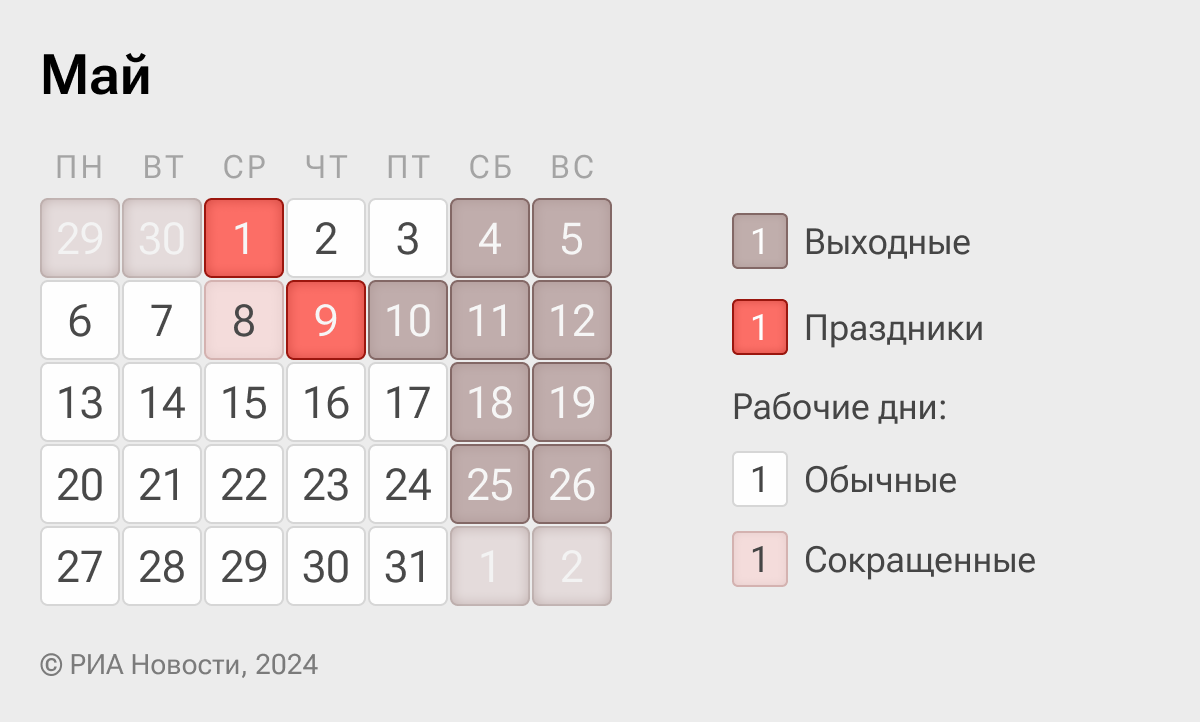 Утвержден и опубликован производственный календарь и плановое количество рабочег