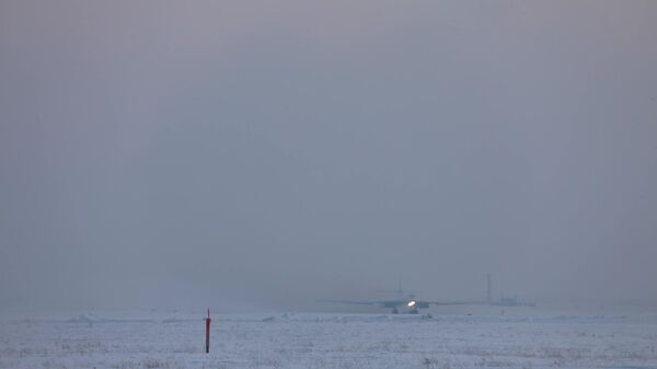 Плановый полет Ту-160 над акваторией Северного Ледовитого океана