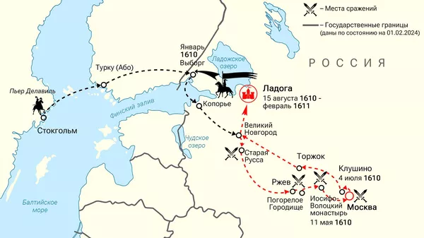Карта мест сражений на Старой Ладоге
