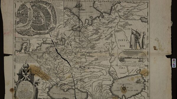 Карта России, составленная в начале XVII века по чертежу Царевича Феодора Борисовича Годунова, литография на бумаге