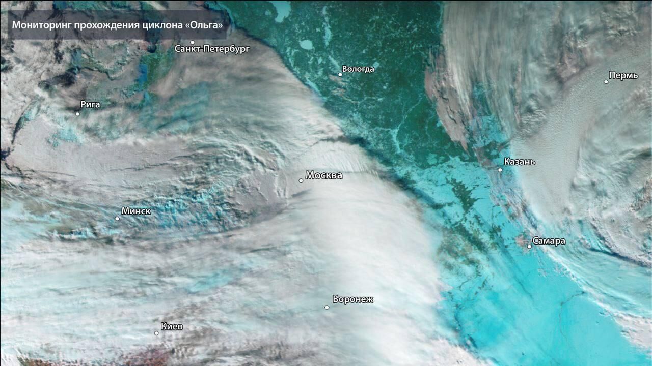 Спутниковый снимок циклона Ольга - РИА Новости, 1920, 07.02.2024