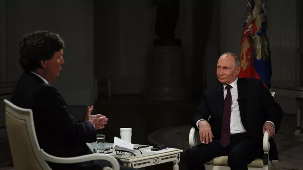 Президент РФ Владимир Путин дает интервью американскому журналисту Такеру Карлсону Президент РФ Владимир Путин дает интервью американскому журналисту Такеру Карлсону