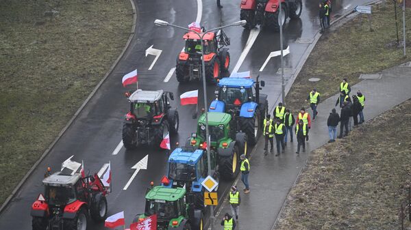 Акция протеста польских фермеров в Познани. 9 февраля 2024