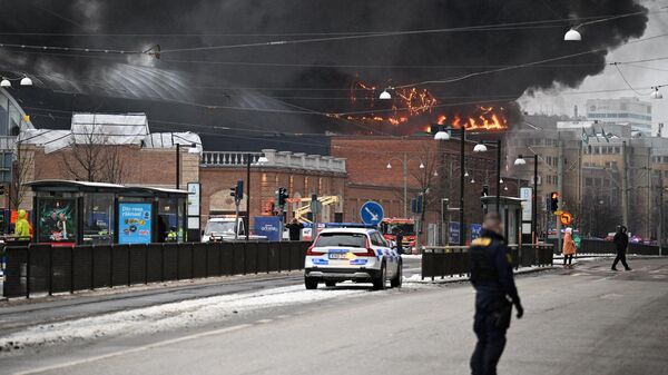 Пожар в аквакомплексе парка развлечений Лисеберг в городе Гётеборг, Швеция