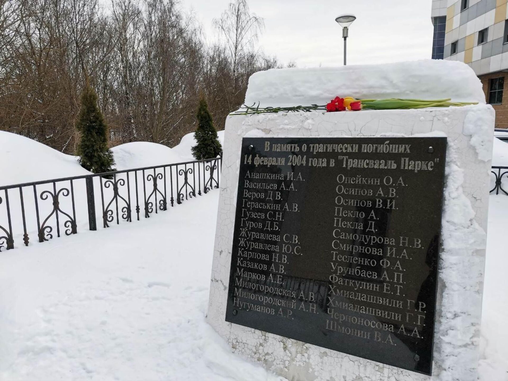 Памятный камень, который установили на месте трагедии - РИА Новости, 1920, 14.02.2024