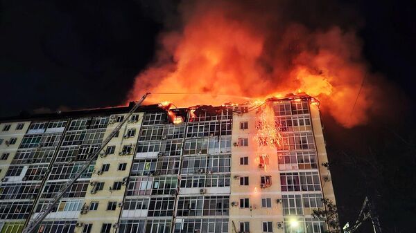Пожар в жилом доме №9 на улице Объездной в Анапе