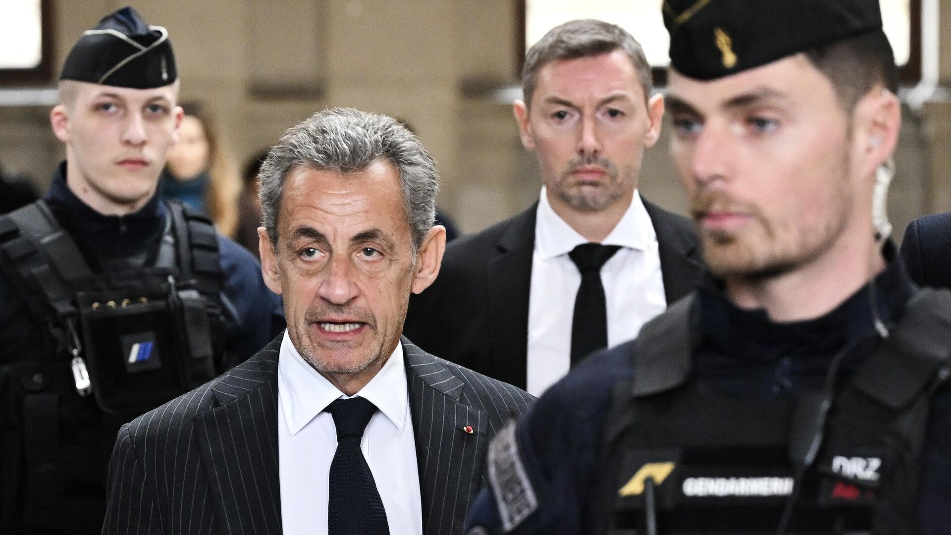 Бывший президент Франции Николя Саркози в здании суда в Париже. 14 февраля 2024 - РИА Новости, 1920, 14.02.2024