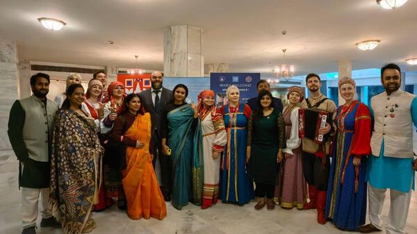 Участники Всемирного фестиваля молодежи из Индии