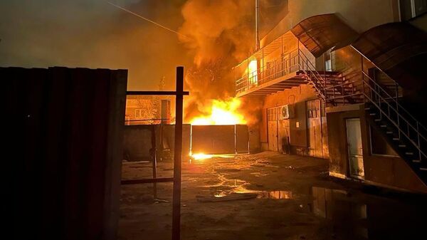 Пожар на промышленном объекте во Львове. 18 февраля 2024