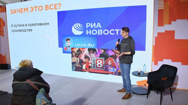 Ведущий программист Дирекции медиадизайна медиагруппы Россия сегодня Михаил Шестаков на Международной выставке-форуме Россия 