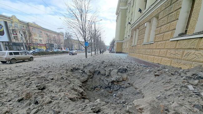 Последствия обстрела Донецка