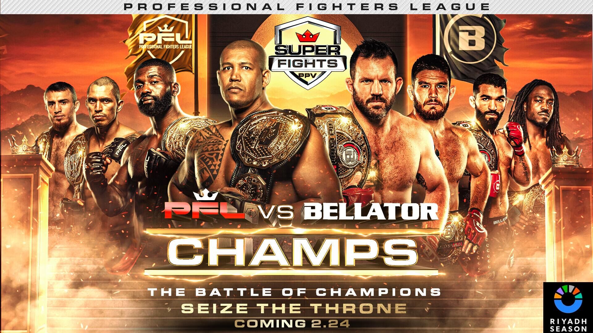 Постер совместного турнира PFL и Bellator - РИА Новости, 1920, 25.02.2024