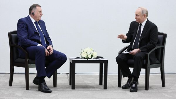 Президент РФ Владимир Путин и президент Республики Сербская Милорад Додик