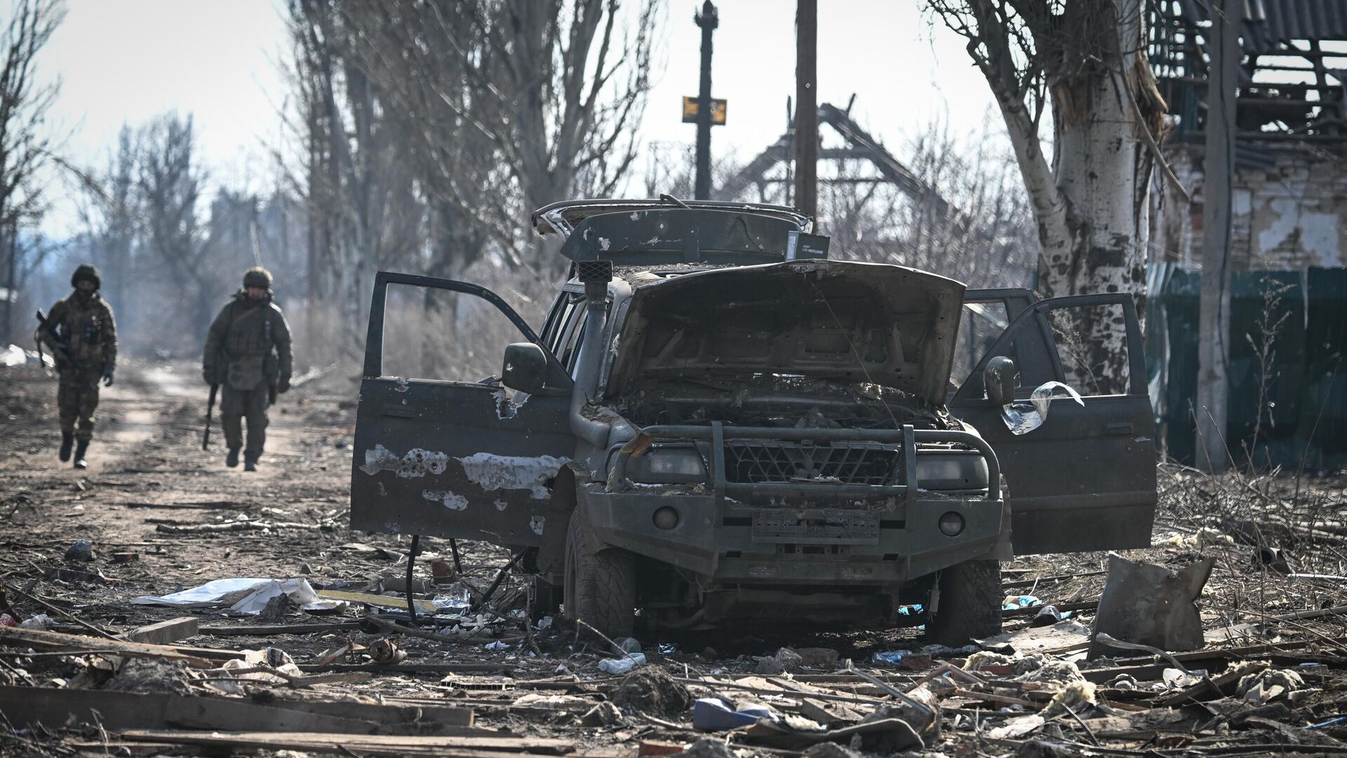 Бойцы 55-й мотострелковой бригады Центрального военного округа на зачистке Авдеевки Донецкой народной республики - РИА Новости, 1920, 23.02.2024