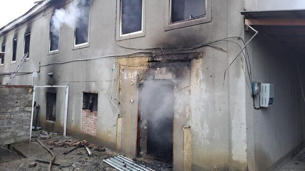 Место пожара в частном доме в Сулейман-Стальском районе Дагестана. 22 февраля 2024