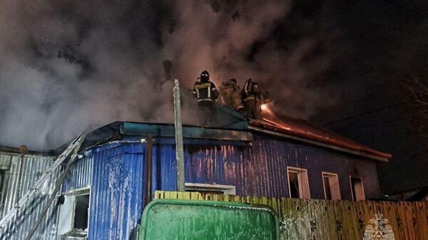 Место пожара в частном доме в Белогорске Амурской области. 27 февраля 2024