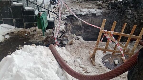 Место падения мужчины в котлован в Пензенской области. 27 февраля 2024