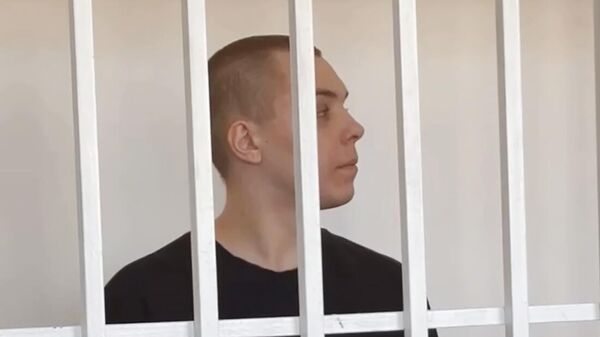 Никита Журавель во время приговора