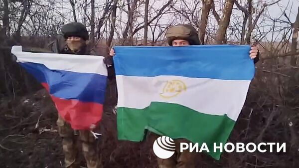 Кадр видео с российскими военными из населенного пункта Северное в ДНР