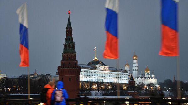 Вид на Московский Кремль с Большого Каменного моста. Архивное фото