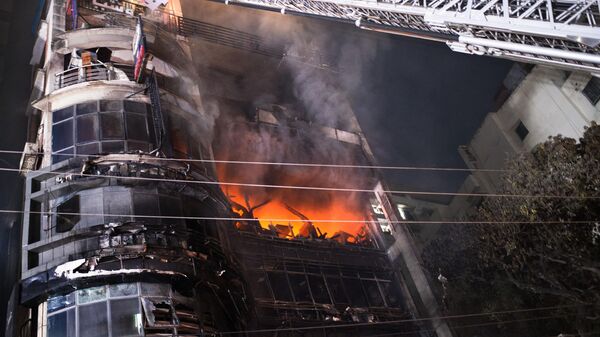 Место пожара в ресторане в городе Дакке в Бангладеш. 29 февраля 2024