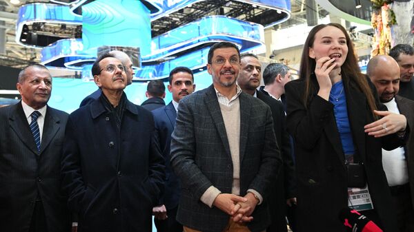 Премьер-министр, глава МИД Йемена Ахмед Авад бен Мубарак на Международной выставке-форуме Россия 