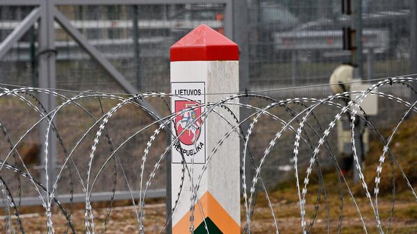 Проволочное заграждение на белорусско-литовской границе