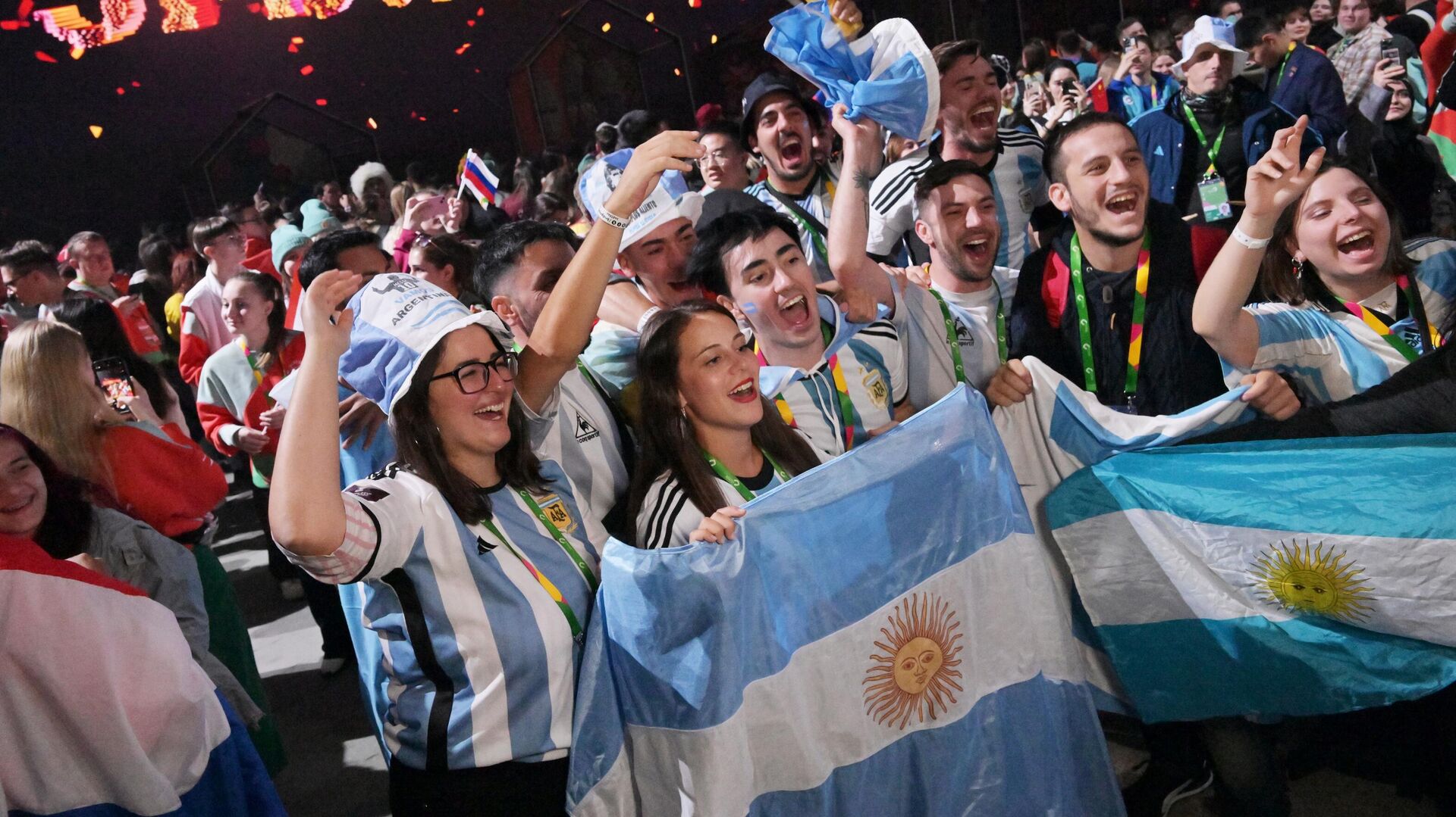 Участники из Аргентины на церемонии открытия Всемирного фестиваля молодёжи. 2 марта 2024 - РИА Новости, 1920, 02.03.2024