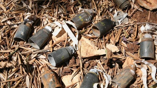 Кассетные мины-колокольчики в Донецке