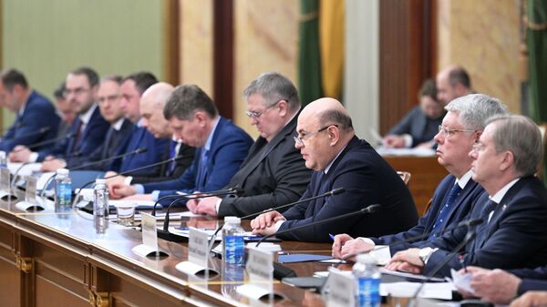 Председатель правительства РФ Михаил Мишустин на встрече с премьер-министром Казахстана Олжасом Бектеновым