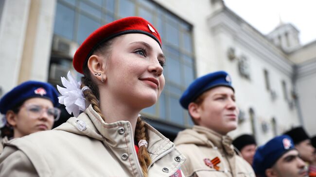 Участники военно-патриотического движения Юнармия