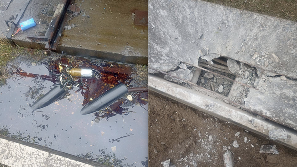 Последствия атаки беспилотников на подстанцию в Каховке