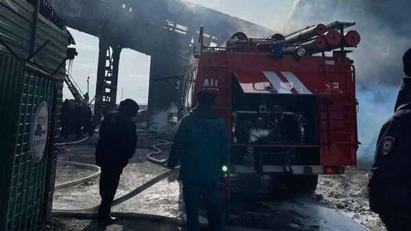 Место пожара на Шагонарской ТЭЦ в Туве