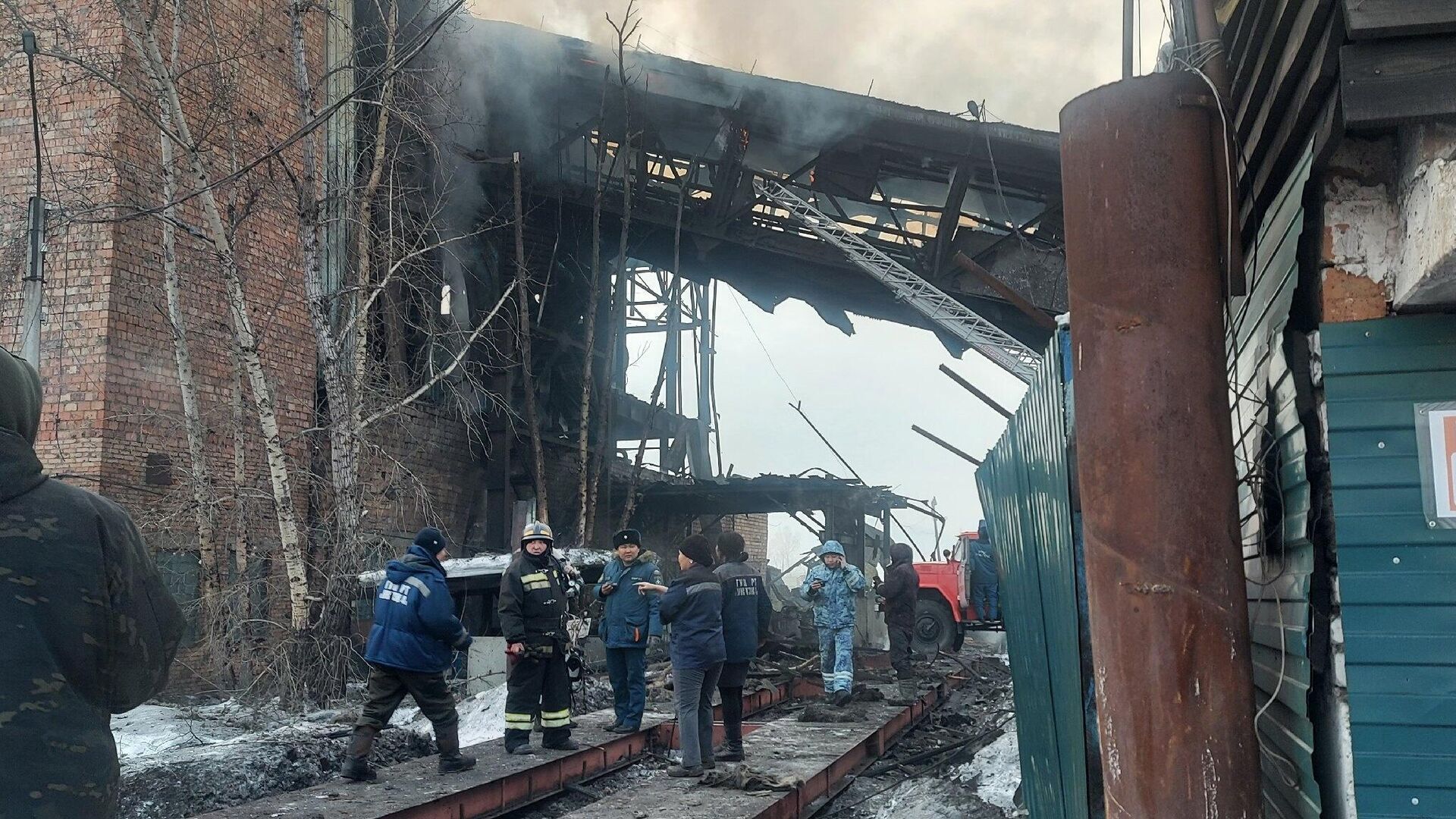 Место пожара на Шагонарской ТЭЦ в Туве. 6 марта 2024 - РИА Новости, 1920, 06.03.2024