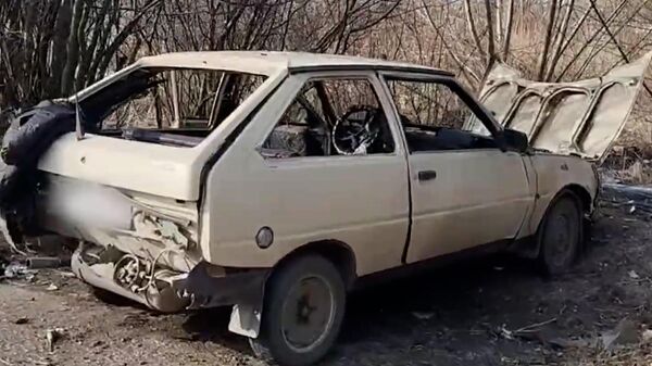 Машина члена УИК после теракта в Бердянске