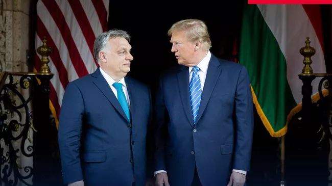 Виктор Орбан и Дональд Трамп во время встречи