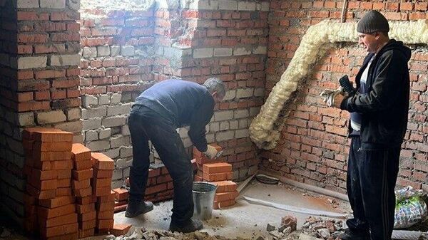 Восстановительные работы на техническом этаже поликлиники №6 в Курске. 9 марта 2024