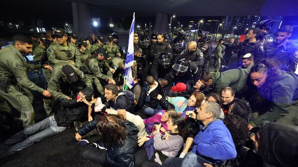Антиправительственный протест в Израиле. 10 марта 2024