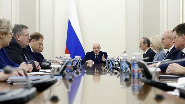 Председатель правительства РФ Михаил Мишустин проводит оперативное совещание с вице-премьерами