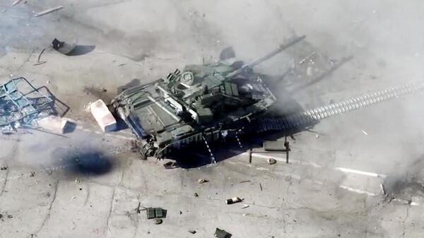 Кадр видео с уничтоженной техникой украинских ДРГ в районе Нехотеевки (Белгородская область). Архивное фото