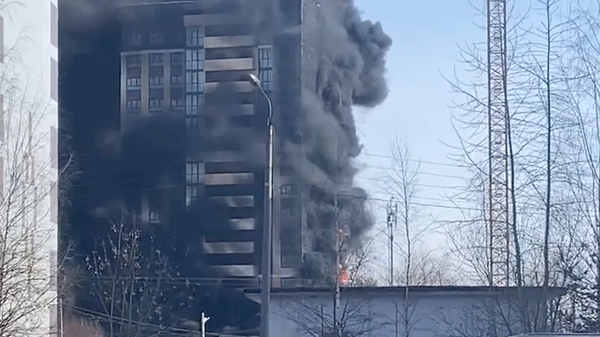 Пожар в строящейся многоэтажке в Твери. 14 марта 2024