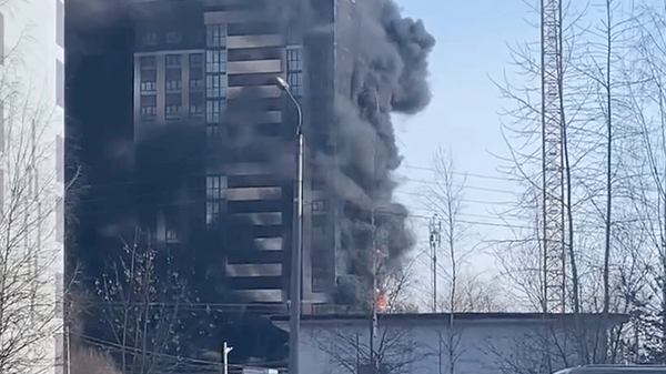 Пожар в строящейся многоэтажке в Твери. 14 марта 2024